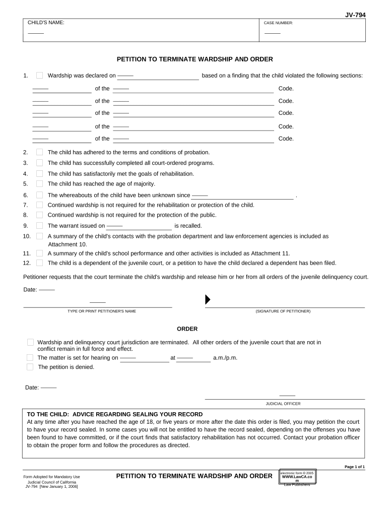 California Terminate Form