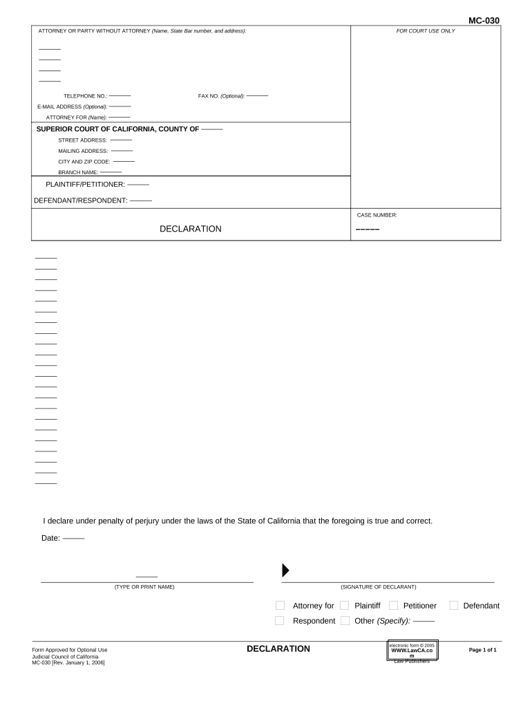 Declaration Form PDF