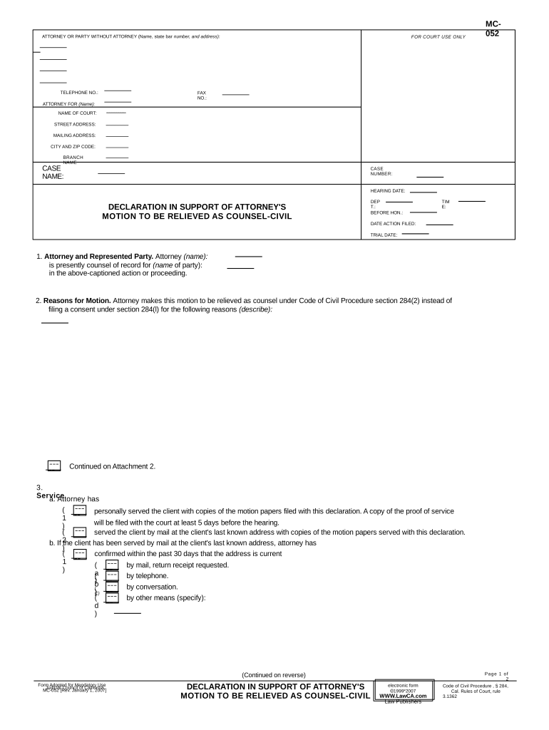 California Motion  Form