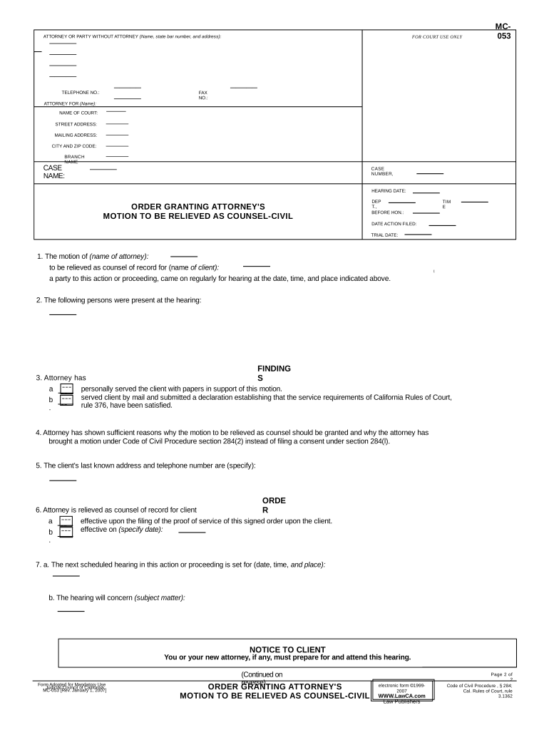 Fill and Sign the Motion Be Relieved Form