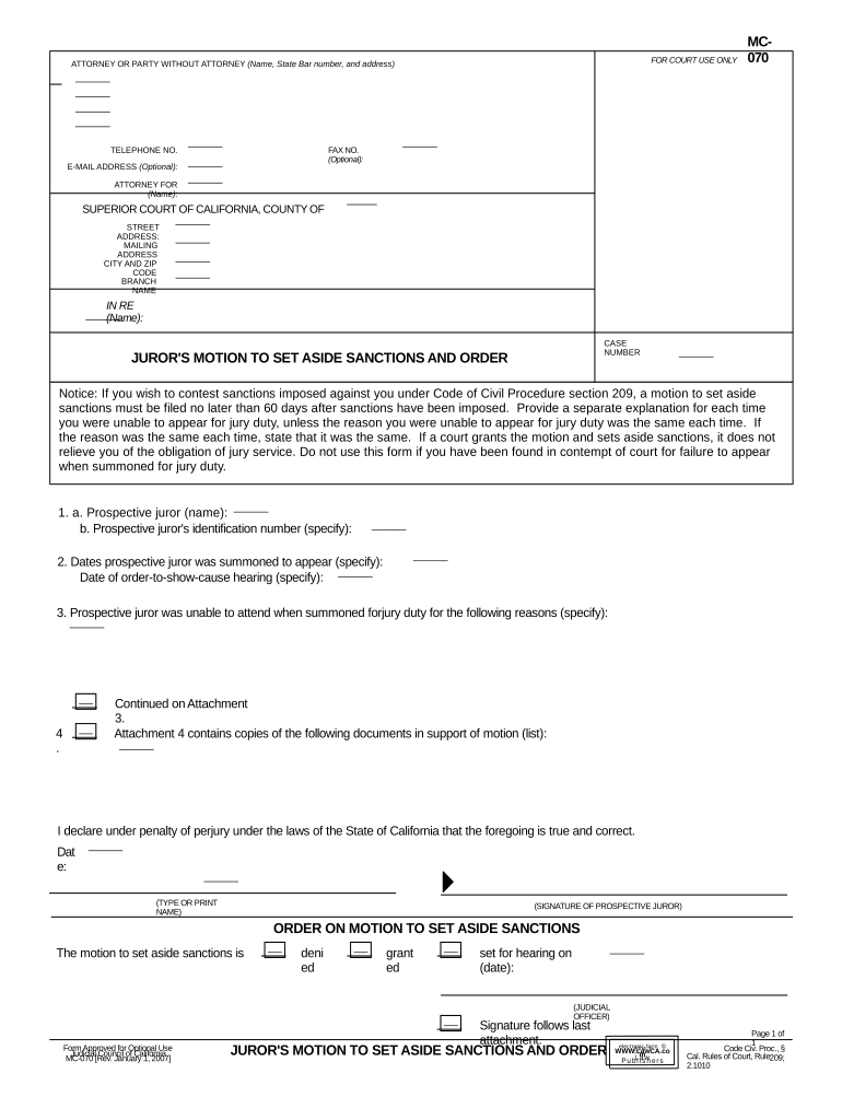 MC 070  Form