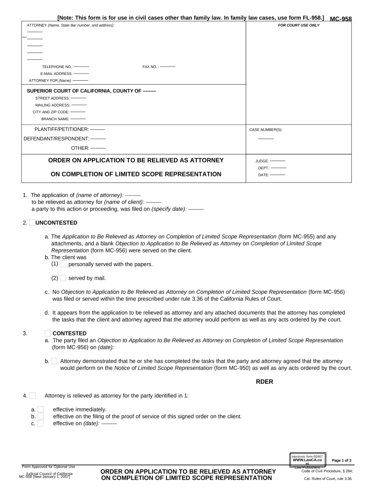 MC 958  Form