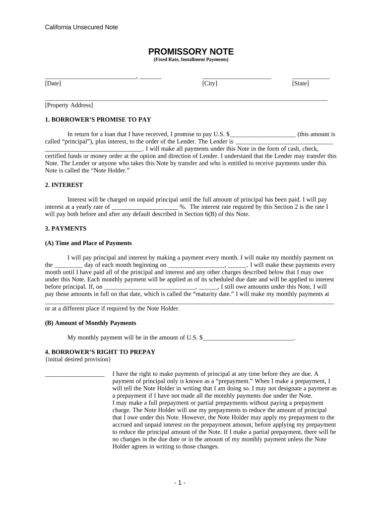 Ca Note Template  Form