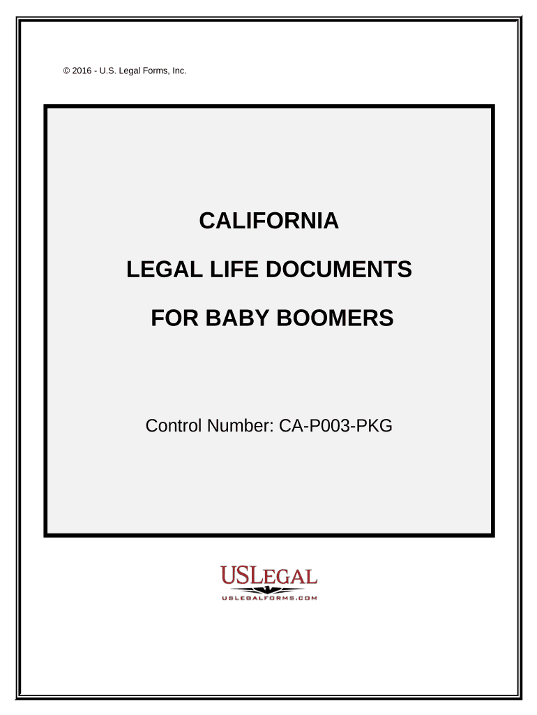 Essential Legal Life Documents for Baby Boomers California  Form