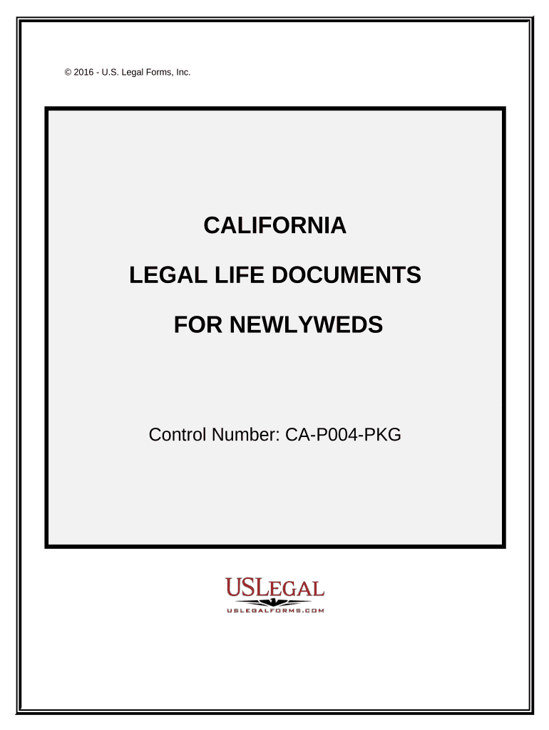 Essential Legal Life Documents for Newlyweds California  Form
