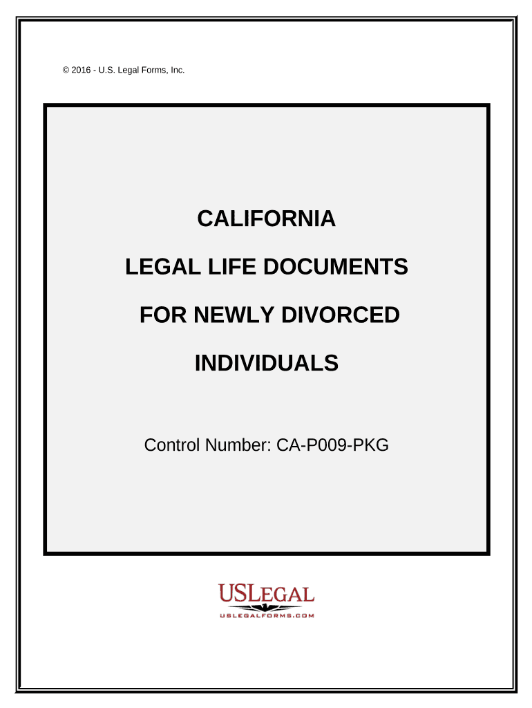 Newly Divorced Individuals Package California  Form