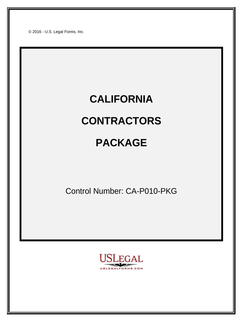 Contractors Forms Package California