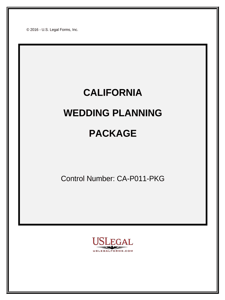 Wedding Planning or Consultant Package California  Form