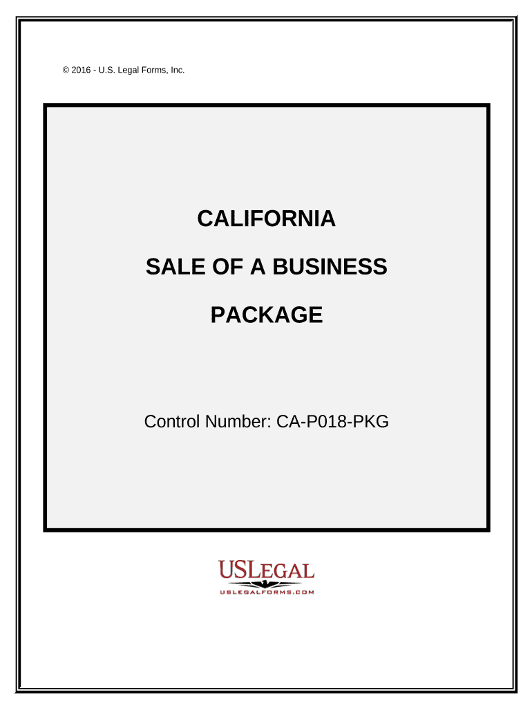 Sale of a Business Package California  Form