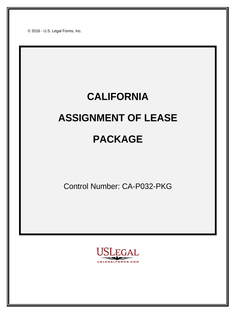 Assignment of Lease Package California  Form