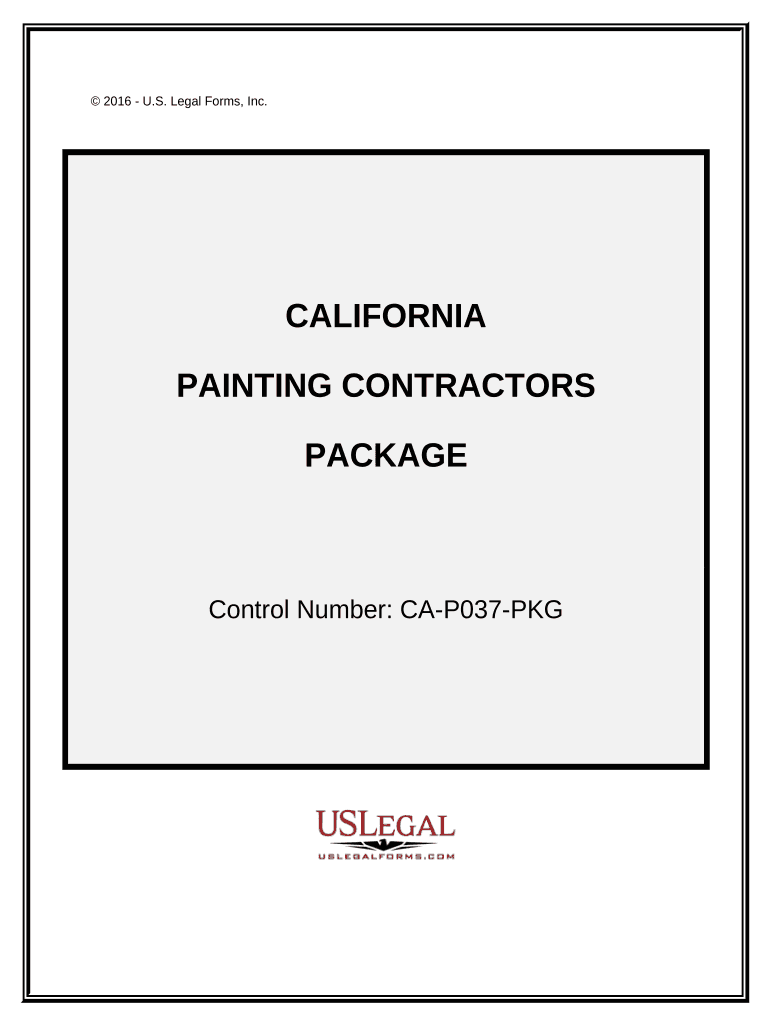 Painting Contractor Package California  Form
