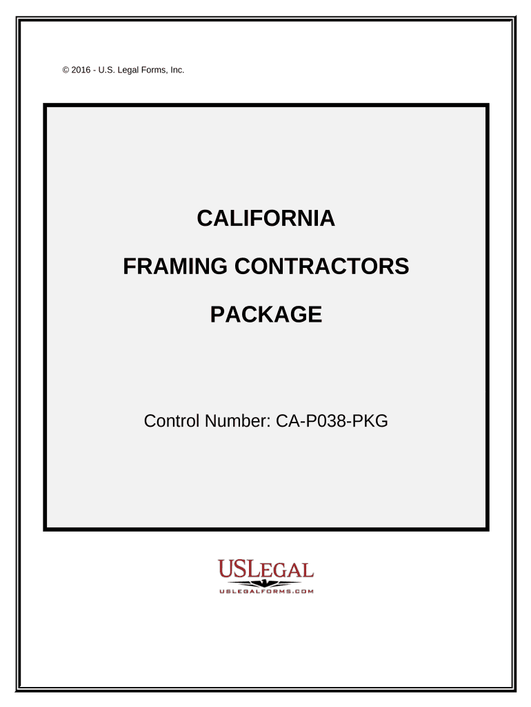 Framing Contractor Package California  Form