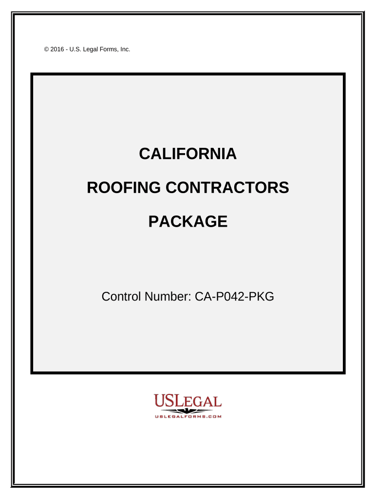 Roofing Contractor Package California  Form