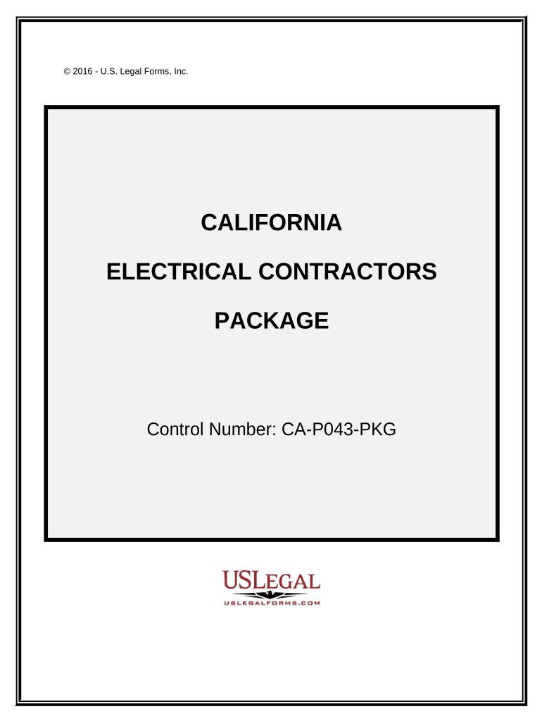 Electrical Contractor Package California  Form