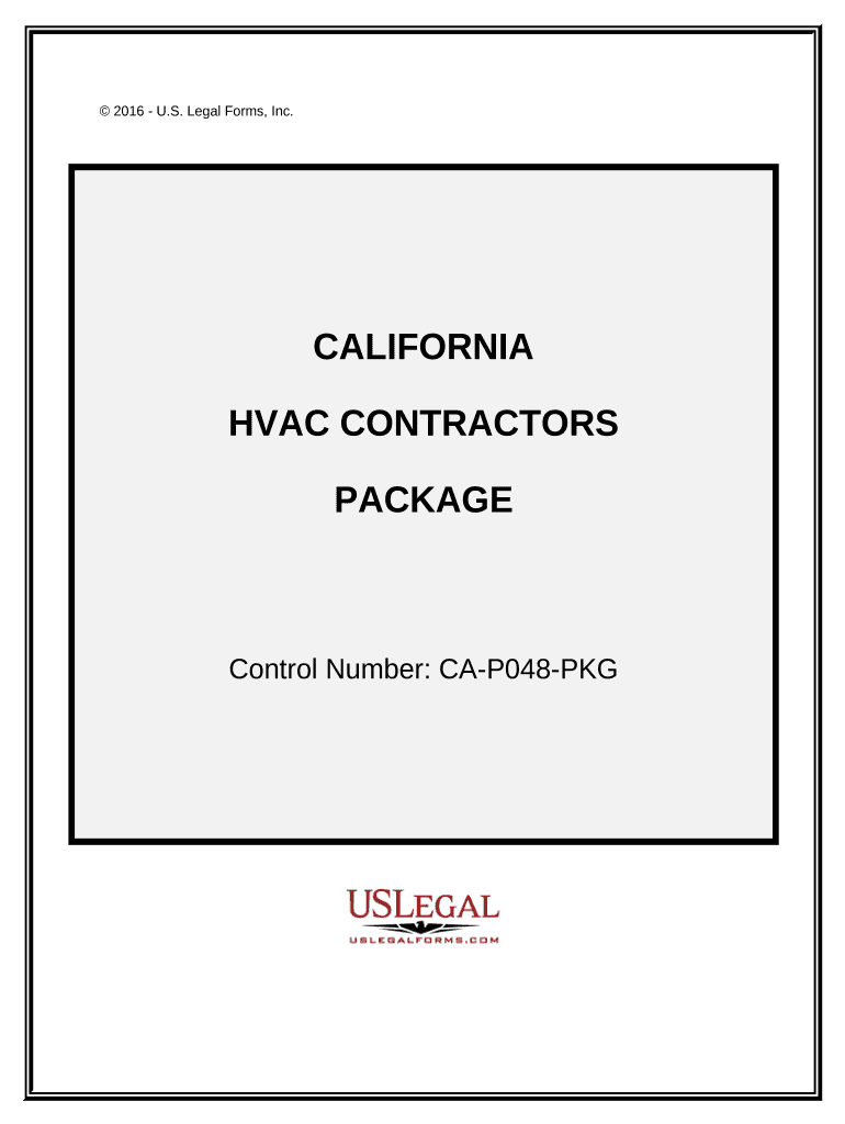 HVAC Contractor Package California  Form