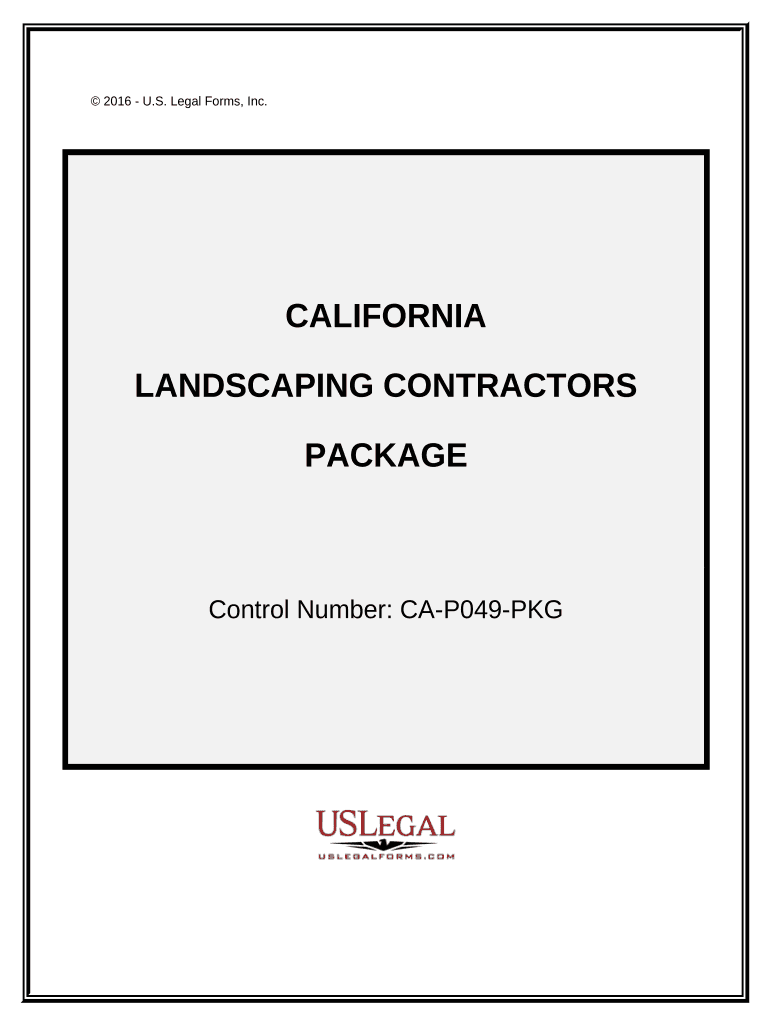 Landscaping Contractor Package California  Form