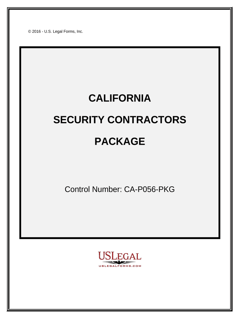 Security Contractor Package California  Form