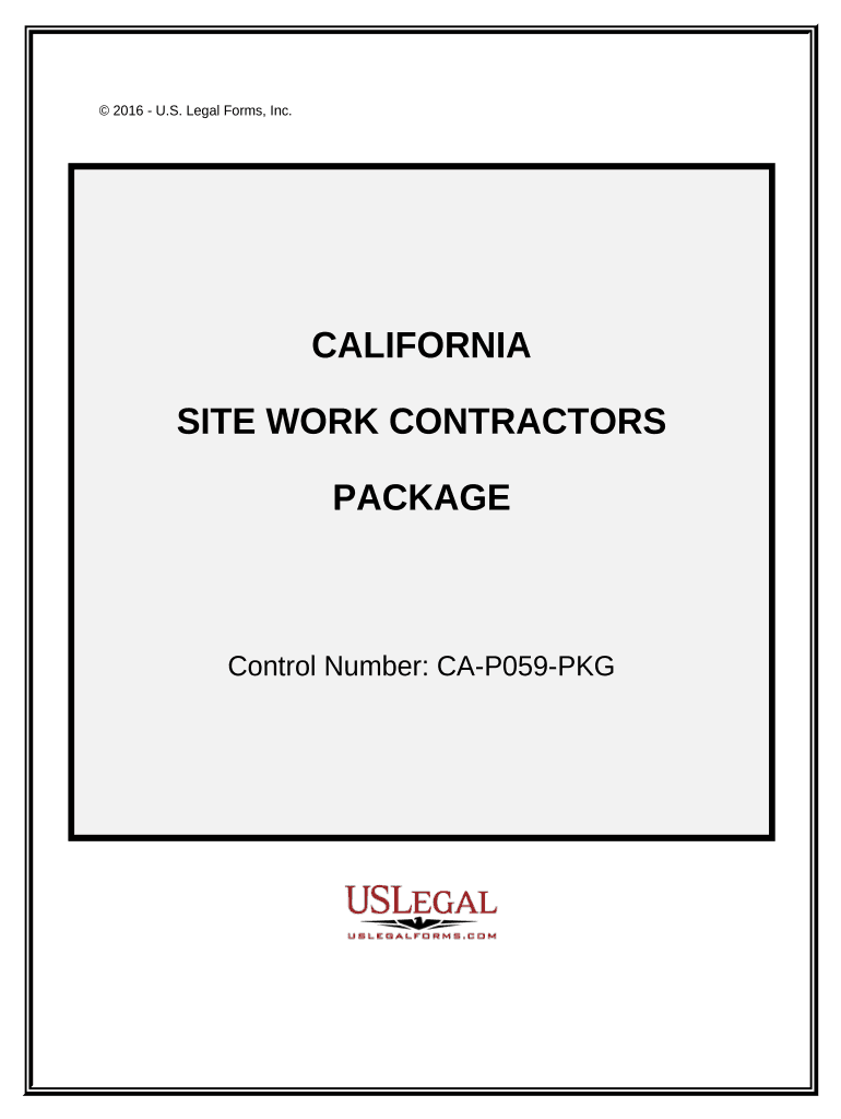 Site Work Contractor Package California  Form