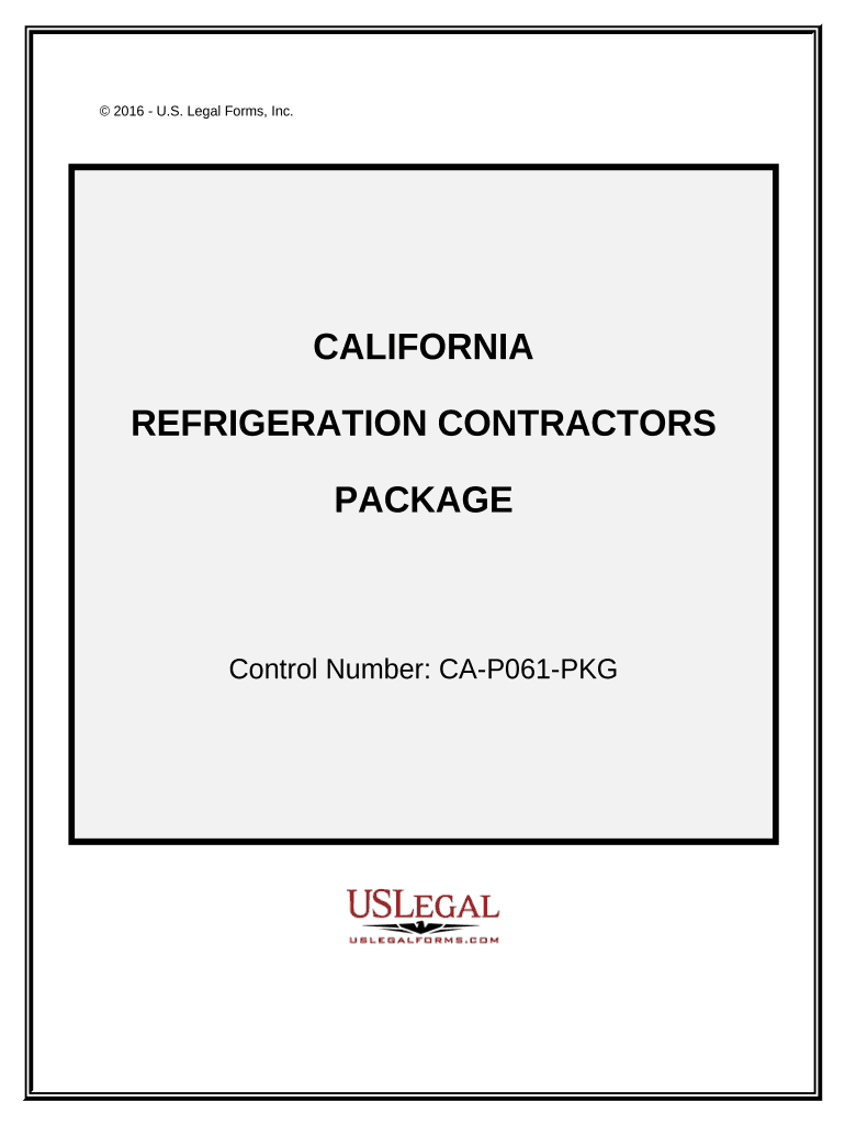 Refrigeration Contractor Package California  Form