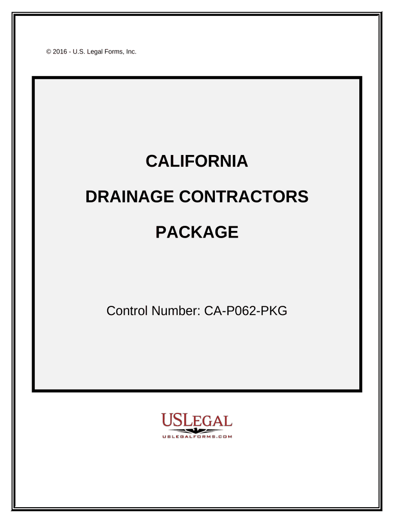 Drainage Contractor Package California  Form