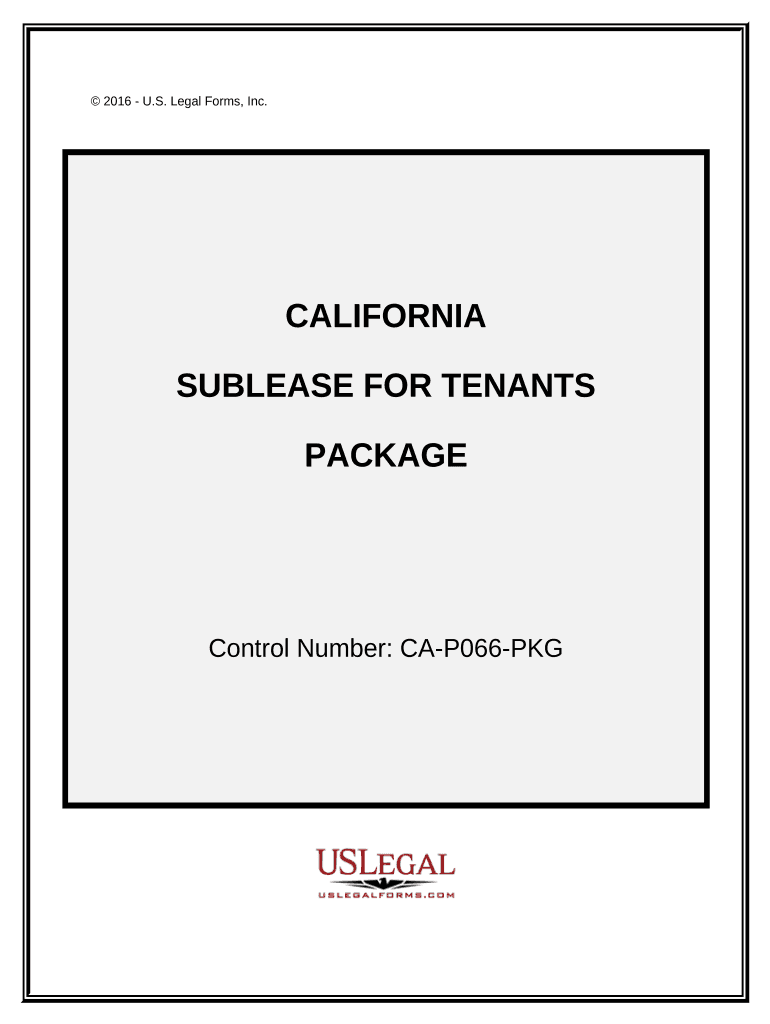 Landlord Tenant Sublease Package California  Form
