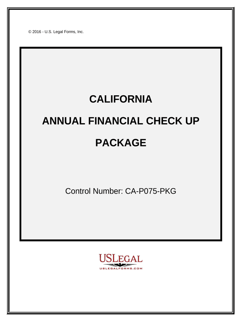 Annual Financial Checkup Package California  Form