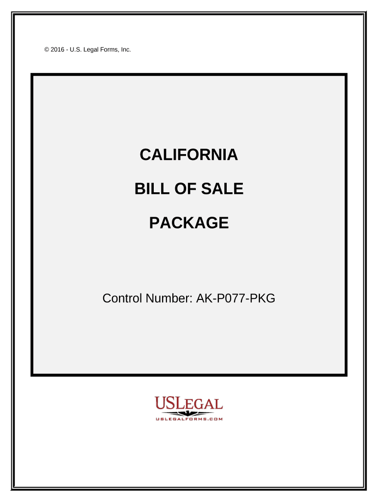 California Bill Sale  Form