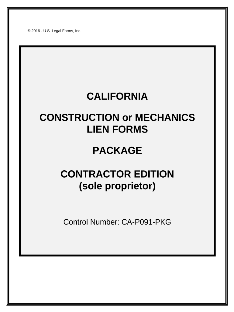 California Mechanics Lien  Form
