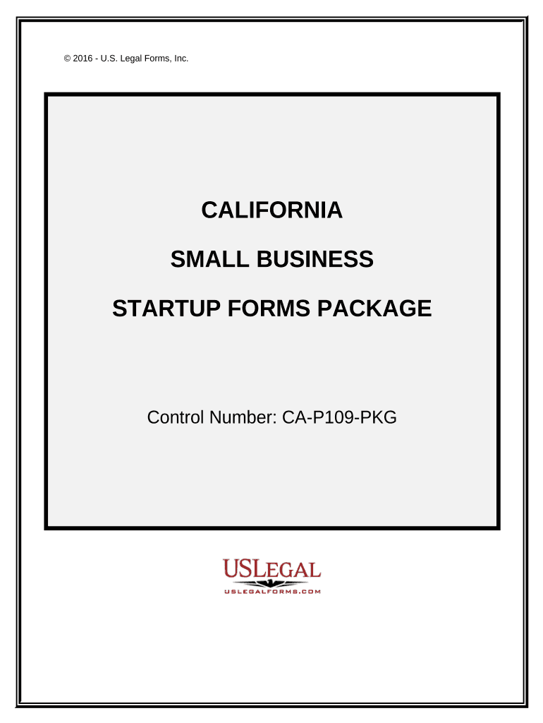 California Small Business Startup Package California  Form
