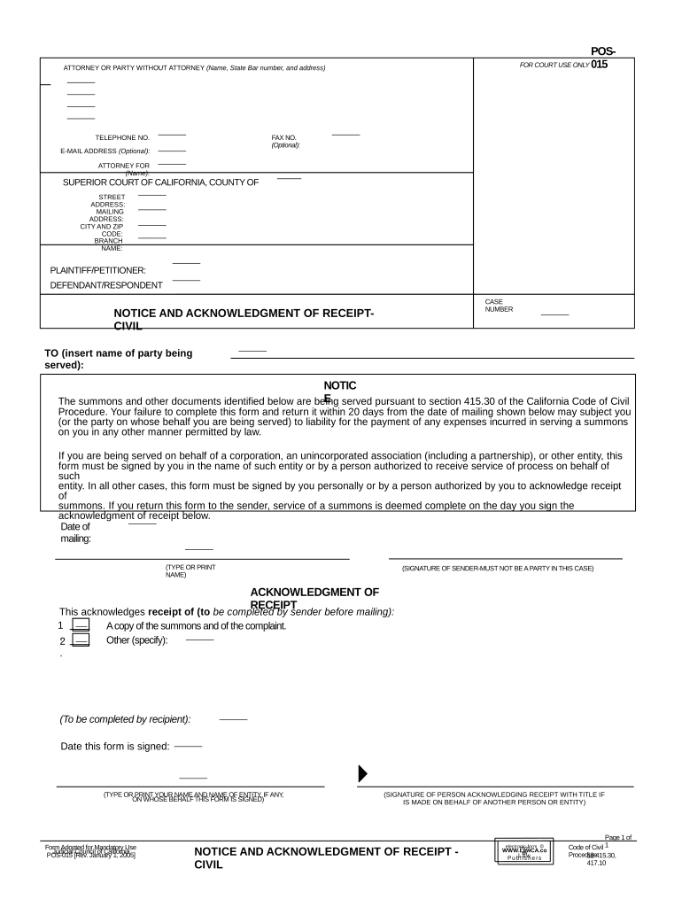 Ca Acknowledgment  Form