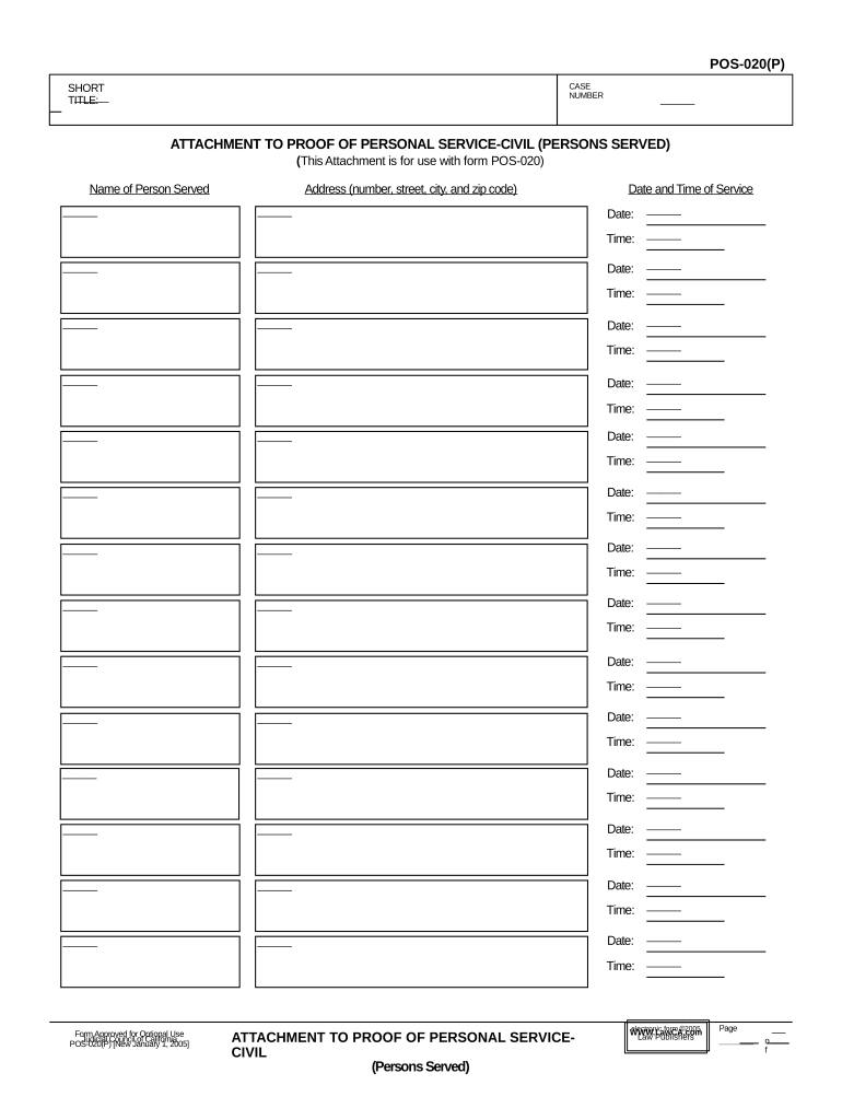 California Service Civil  Form