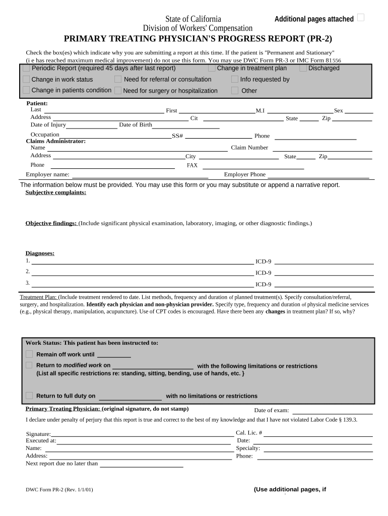 California Workers Compensation Application  Form