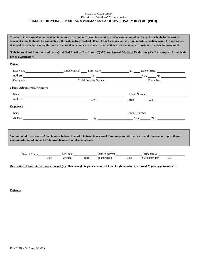 Permanent Report  Form