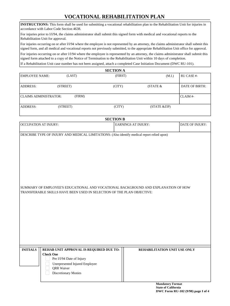 Ca Workers Compensation  Form