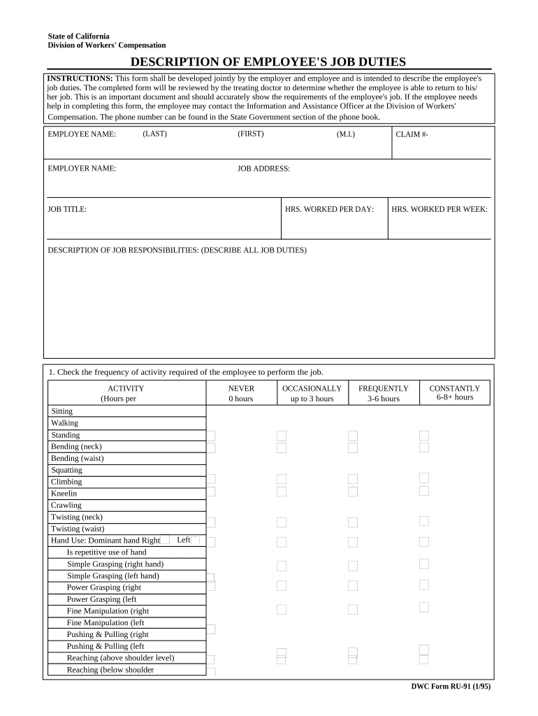 Employee Compensation  Form