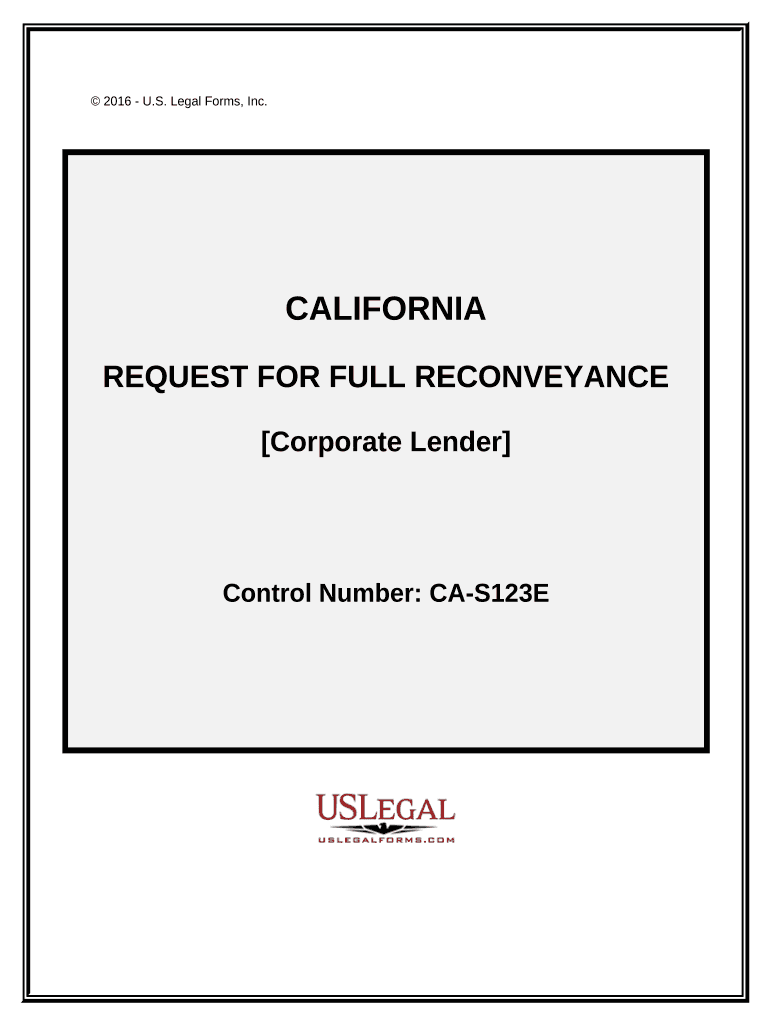 Reconveyance Deed Trust California  Form