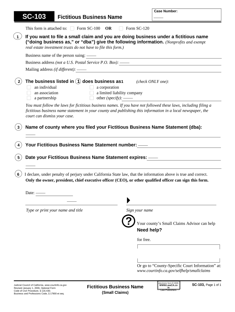 Fictitious Business  Form