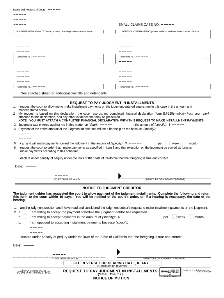 Pay Judgment  Form