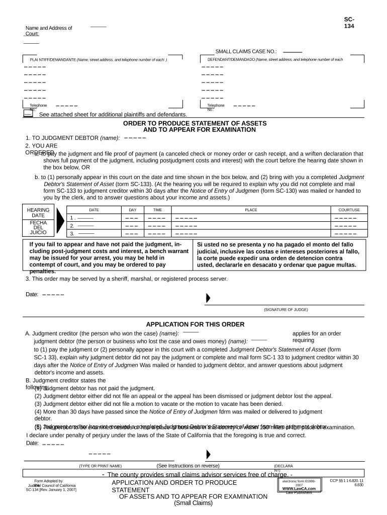 Assets Examination  Form