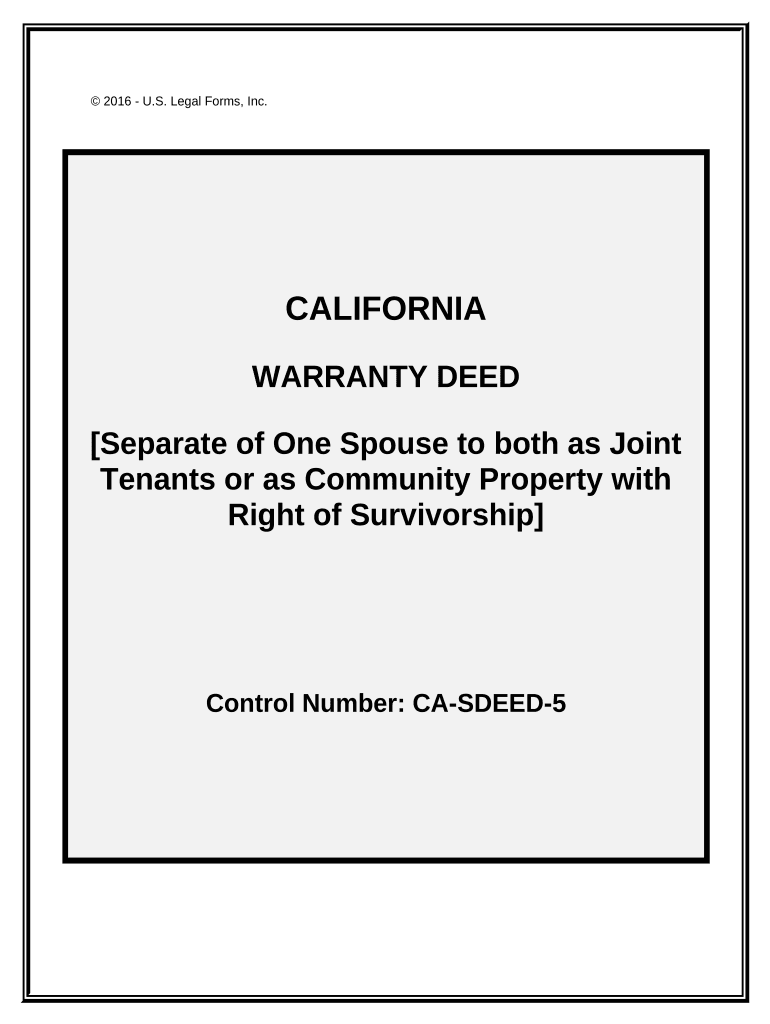 California Warranty Deed  Form