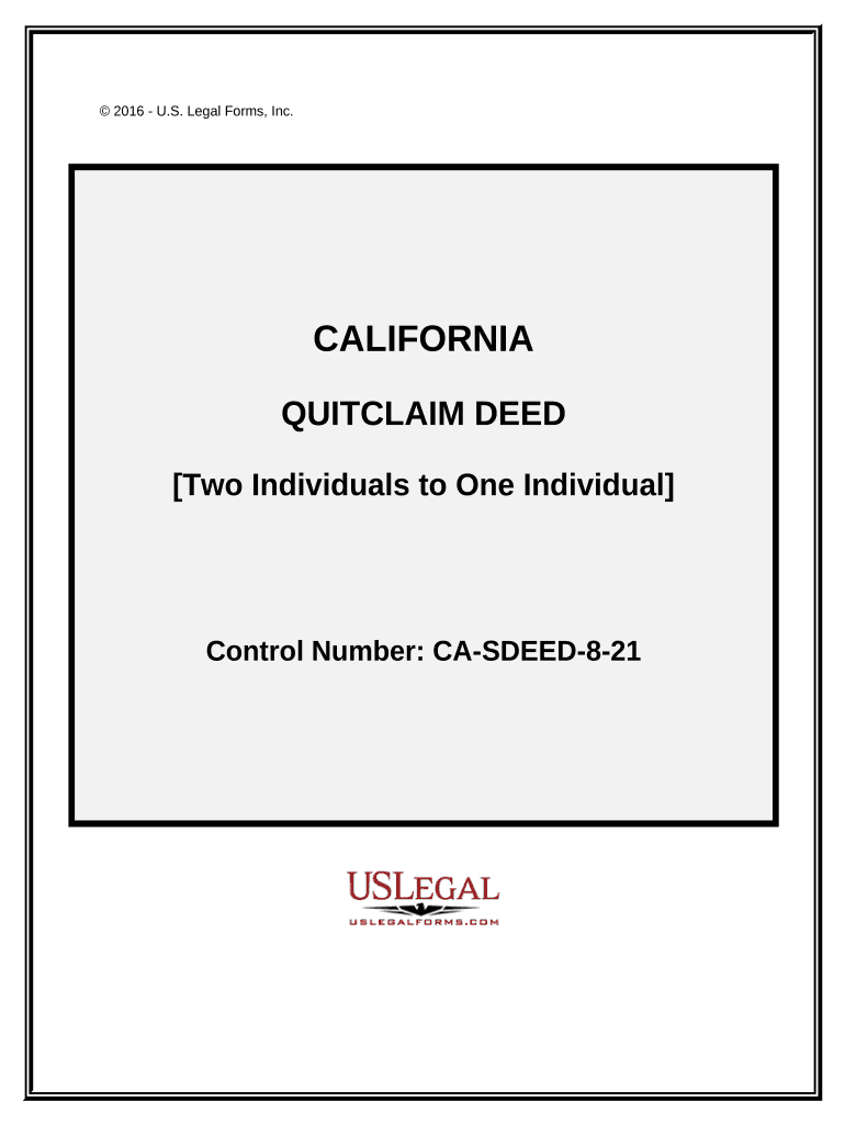 Fill and Sign the Quitclaim Deed Form California