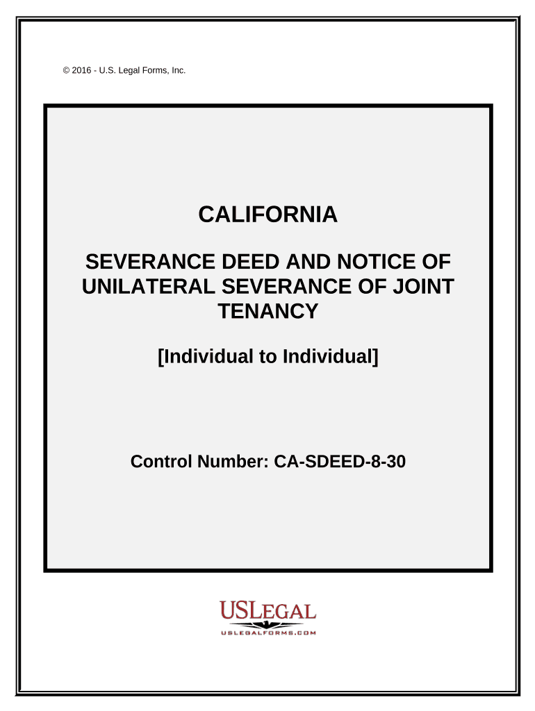 Deed of Severance Template  Form