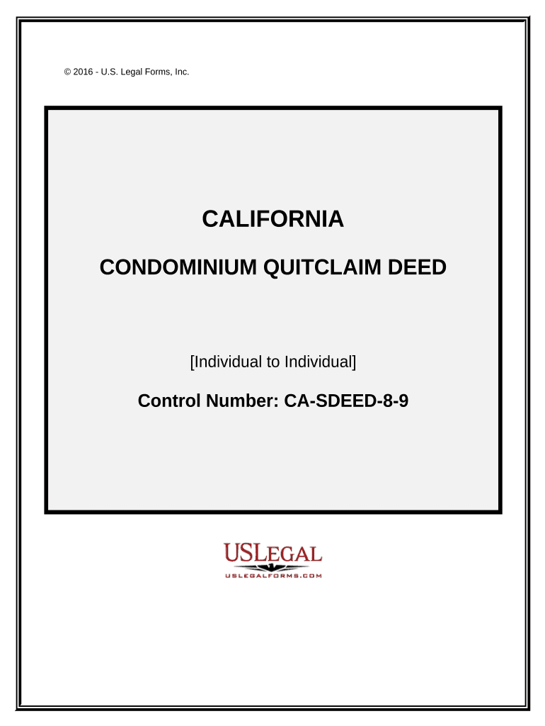 Ca Quitclaim Deed  Form