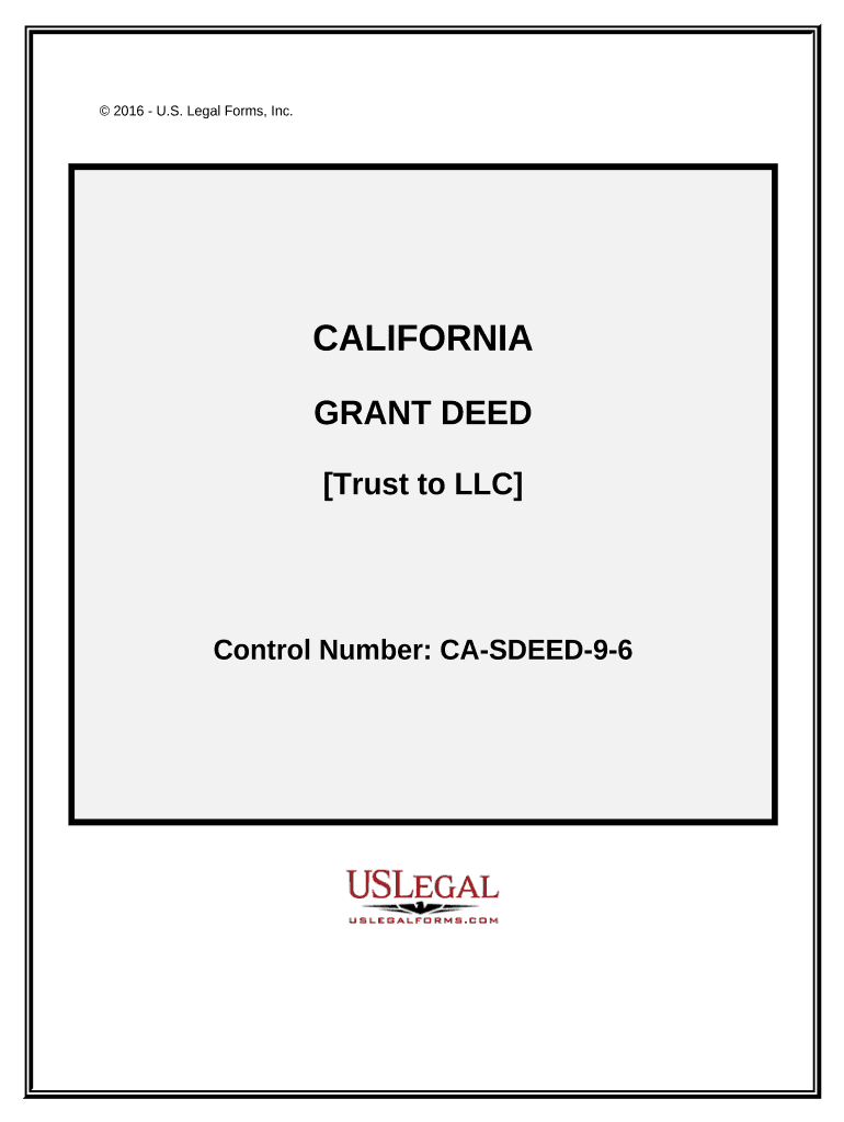 Grant Deed from a Trust to LLC California  Form