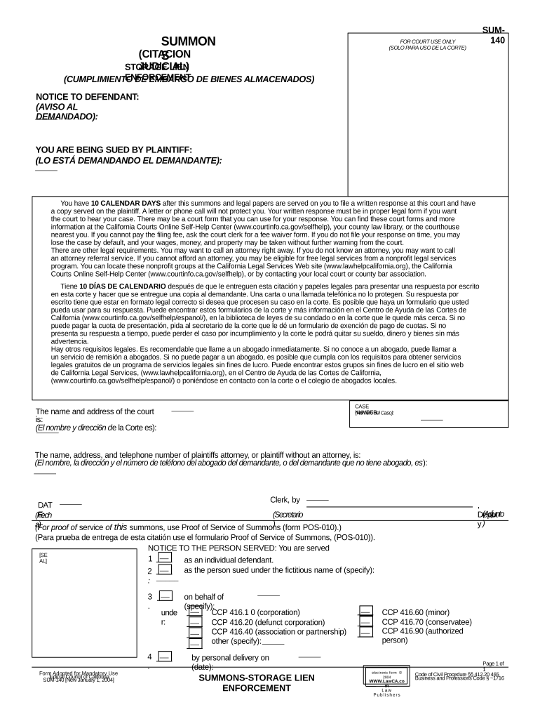 SUM 140  Form