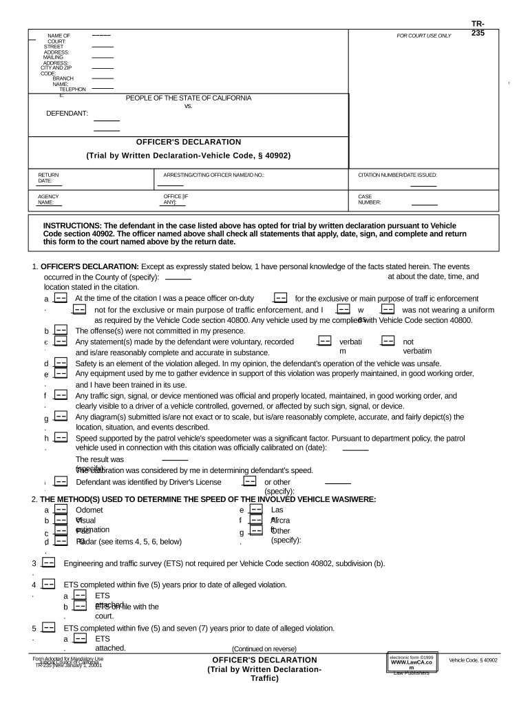 California Form Declaration