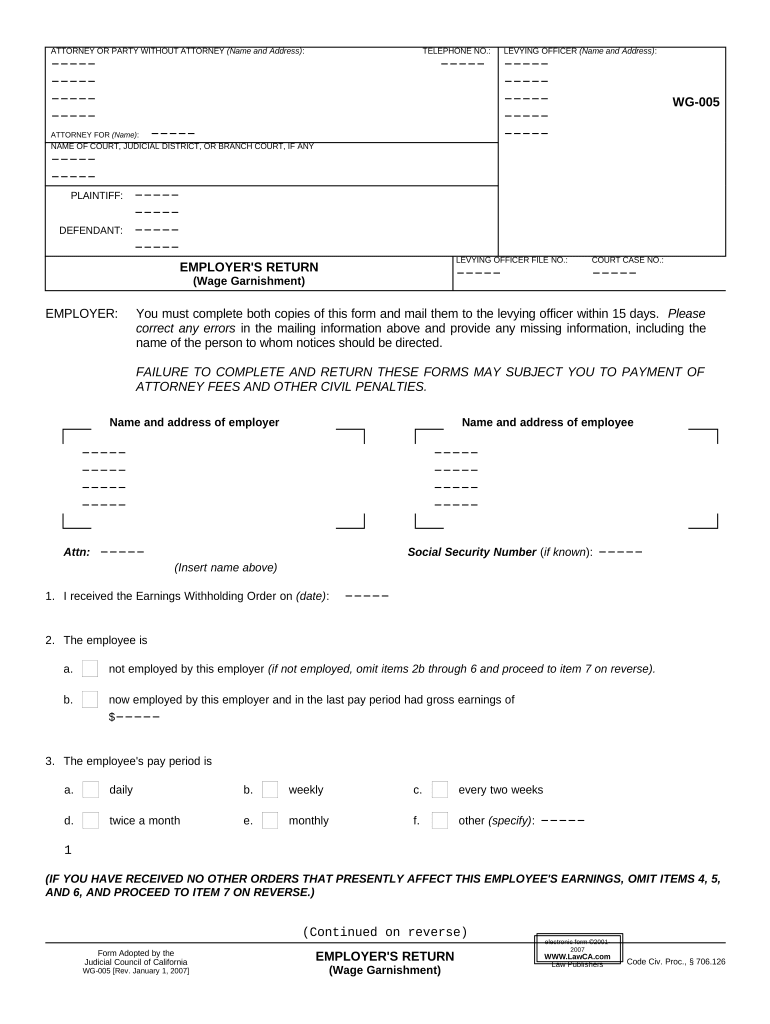 California Wage  Form