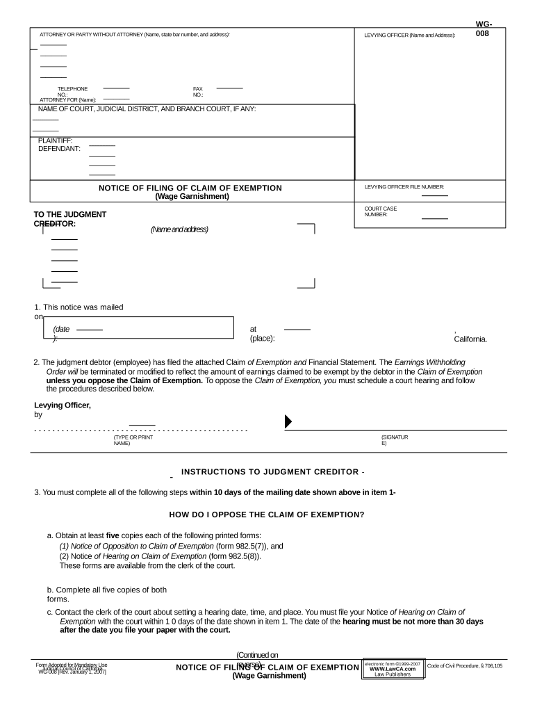 Notice Exemption  Form