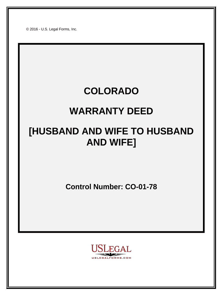 Warranty Deed Husband and Wife to Husband and Wife Colorado  Form