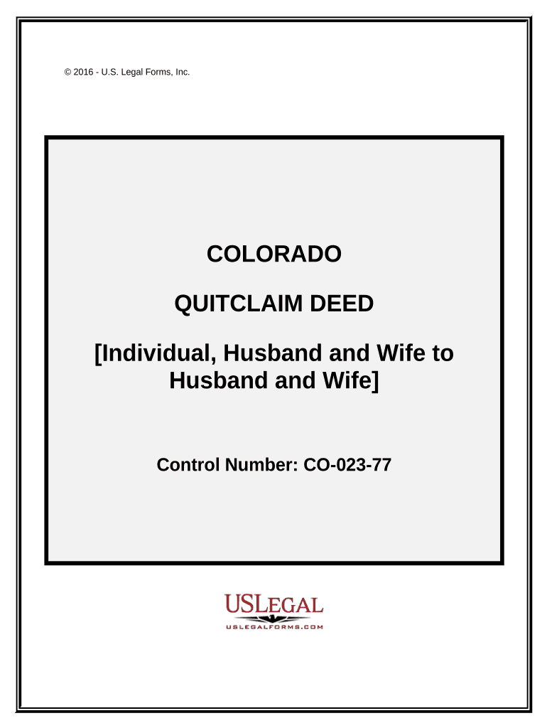 Quitclaim Deed Husband Wife  Form